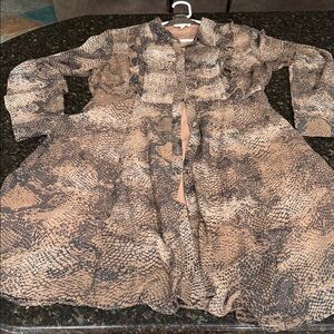 Brown snake print duster dress